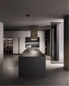 เฟอร์นิเจอร์ครัวสำเร็จรูปสไตล์อิตาเลียนหรูหราทันสมัยสำหรับโรงแรมเชิงพาณิชย์ ชุดตู้เก็บของติดผนังพร้อมไอส์แลนด์สำหรับห้องนั่งเล่น - Product Image 6