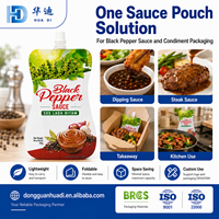 Pochette personnalisée pour sauce au poivre noir 500 ml, avec bec verseur, qualité alimentaire, anti-fuite, pour usines de condiments