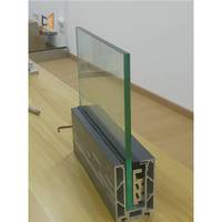 Rampe en aluminium en forme de U pour piscine, balustrade d'escalier, main courante, design extérieur de balcon, rampe en verre sans cadre