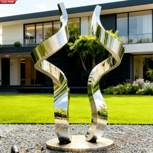 Scultura Astratta a Spirale in Acciaio Inossidabile Lucidato YOUFINE, <span class=keywords><strong>Arte</strong></span> Moderna per Esterni, Decorazione per Giardino, <span class=keywords><strong>Villa</strong></span> e Cortile - Product Image 3