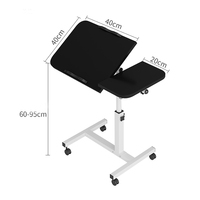 Table de chevet élévatrice mobile Table de travail à manivelle réglable en hauteur Table d'appoint pour canapé Ordinateur Plateau pour ordinateur portable Bureau