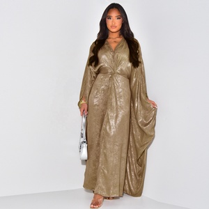 Nuovo Abito da Sera Elegante in Tessuto Lucido a Forma di Abaya, Taglie Forti, da Donna, per Feste - Product Image 1