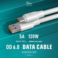 Câble de charge super rapide USB-C 120W pas cher 1M 6A Type-C 3.0/3.1 pour téléphone portable et appareils Android