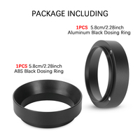 2 PCS/Set 58mm Entonnoir magnétique de dosage de café en aluminium léger Anneau de dosage de café en ABS Doseur de poudre de café