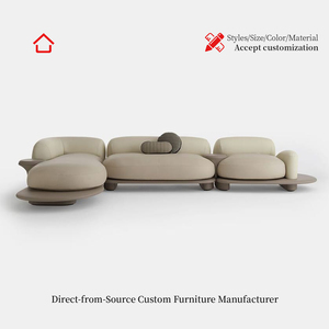 Divano Componibile Moderno di <span class=keywords><strong>Design</strong></span> Lussuoso Minimalista Creativo Personalizzabile in Tessuto Set Modulare Arredamento per Soggiorno di Villa - Product Image 4