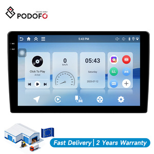 Autoradio Android Podofo 10 pouces double DIN 4+128G avec écran Incell, Carplay/Android Auto sans fil, WiFi, grand stock pour une livraison rapide - Product Image 1