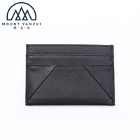 Dompet ramping desainer kulit asli anti-RFID dengan logo custom mewah Mount Yanzhi, tempat kartu kredit dan kartu bisnis.