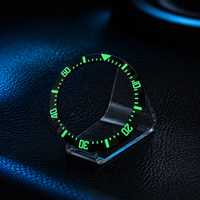 Inserts de lunette en céramique lumineuse Shiny Slope 38 mm, livraison rapide pour pièces de montre 007