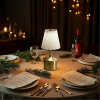 Décoration de mariage moderne style ferme vintage, abat-jour en tissu flexible à commande tactile sans fil, LED rechargeable sur batterie, écologique
