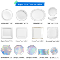 Assiette en papier imprimé écologique jetable de 7/9 pouces sur le thème de Pâques assiette en papier compostable de qualité alimentaire pour la fête