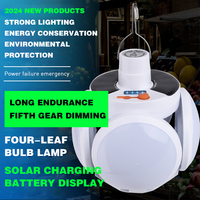 Lampe de tente suspendue rechargeable à LED, lampes de camping portables multifonctionnelles pliables, lanternes solaires USB, étanches IP65, lumière du jour 6000K