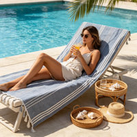 Wholesale Custom 100% Cotton Quick-drying Eco-Friendly Sand Free Multi-functional Striped Turkish Beach Bath Towels with Fringes