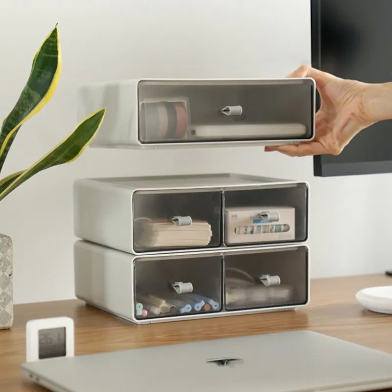 Office File Organization Desktop-Regal Stapelbare Kunststoffs chu blade Desktop-Aufbewahrung sbox Schubladen