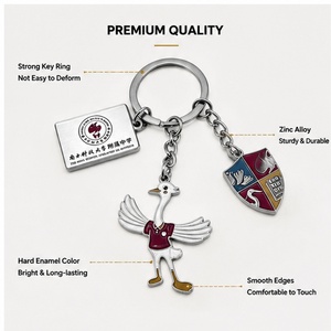 Porte-clés en émail <span class=keywords><strong>personnalisé</strong></span>, souvenir scolaire, breloque mascotte 3D, porte-clés en alliage de zinc, logo <span class=keywords><strong>personnalisé</strong></span>, cadeaux de remise de diplôme, usine OEM - Product Image 3