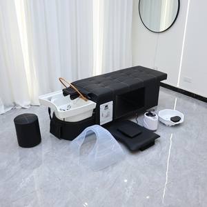 Station de Spa Professionnelle pour Salon de Coiffure avec Équipement de Spa Capillaire, Table de Massage, Bac à Shampooing en Céramique et Lit de Lavage Capillaire - Product Image 2