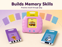 Lecteur de cartes flash parlantes portable en kazakh et en anglais pour enfants, cartes cognitives, jouets éducatifs pour enfants