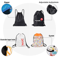 Sac en nylon et polyester de haute qualité, écologique, avec cordon de serrage, imperméable, personnalisable avec logo imprimé