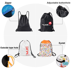 Borsa in Nylon con coulisse ecologica di alta qualità impermeabile in Nylon con logo stampato con coulisse borsa in poliestere - Product Image 5