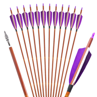 Équipement de chasse colonne vertébrale 500 arbre de flèche mixte avec plume réelle de 4 "pour accessoires de tir à l'arc