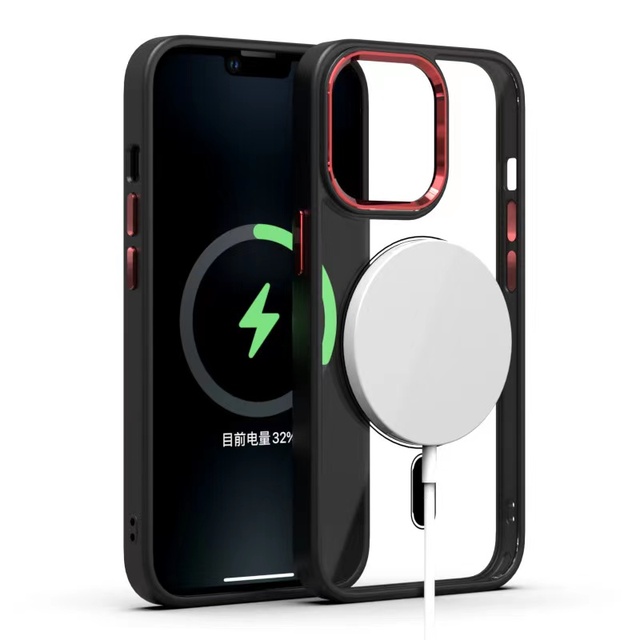 Magnetic Wireless Charging Thin Crystal Clear Phone Case for iphone 13 Pro Max