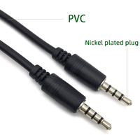 Câble nickelé 3.5mm 4 pôles mâle à mâle 0.3m TRS Cable Car AUX 3.5mm