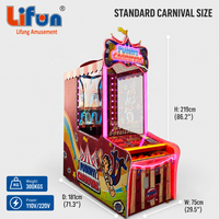 LIFUN Machine de jeu de lancer de balles de carnaval amusante, à monnayeur, avec cible de clown et système de rédemption de tickets, équipement d'arcade