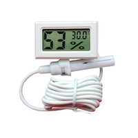 Pengukur suhu dan kelembapan elektronik higrometer Mini FY-12 dengan Sensor eksternal plastik OEM dapat disesuaikan