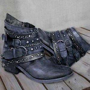 Nuevas botas de <span class=keywords><strong>mujer</strong></span> de comercio exterior de otoño e invierno, botas de <span class=keywords><strong>mujer</strong></span>, botas de <span class=keywords><strong>mujer</strong></span> de tacón cuadrado de moda informal de gran tamaño - Product Image 3