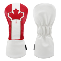 Couvre-chef de golf Couvre-chef feuille d'érable Couvre-conducteur personnalisé en bois de parcours Hybrid Putter Mallet Head Cover
