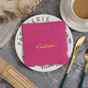Customizable disposable birthday party <b>tissues</b> with gold foil lettering and checkered <b>patterns</b>, 25*25 series, irregularly - Product Image 1