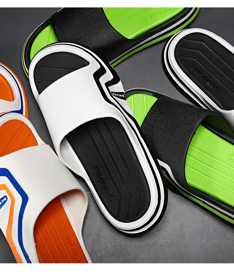 Men Thick-soled Slides Slippers Non-slip Wear-resistant Beach Sandals and Slippers