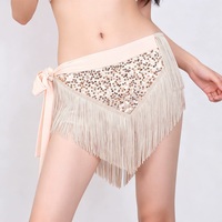 Foulard de danse du ventre à sequins pour femme, avec pampilles, pour performance scénique, entraînement et pratique
