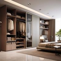 Armoires de dressing sur mesure avec portes à charnières et vitres, mobilier de chambre moderne et simple pour auberges et maisons, personnalisation possible