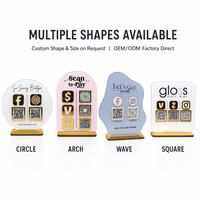 Support de signalisation de paiement par code QR en acrylique transparent sur mesure pour salon de manucure, support d'affichage de logo pour réseaux sociaux, vente en gros d'usine