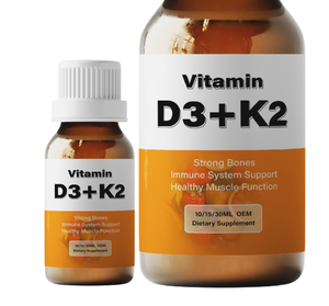 OEM Haute Vitamine Liquide K2 D3 Gouttes Sublinguales Booster d'Énergie Vitamine D3 K2 Gouttes Complément Alimentaire avec Oméga 3 Huile de Mct - Product Image 1