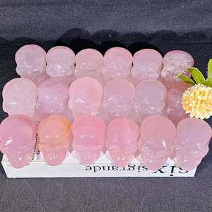 Grosir kristal alami mawar tengkorak kuarsa kepala ukiran tangan diukir tengkorak kerajinan kristal untuk dekorasi - Product Image 4