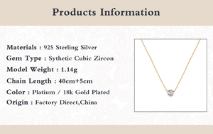 สร้อยคอเงินประดับเพชร CZ ทรงกลมเดี่ยว ดีไซน์คลาสสิกทันสมัย ROXI ชุบทอง 18K - Product Image 6
