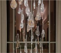 Lustre moderne de luxe en feuille de verre petite lampe à LED pour la maison hôtel restaurant escalier lustres décoratifs