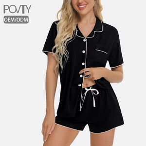 Completo Estivo Personalizzato POVTY per Donna, Top a Maniche Corte e Pantaloncini con Vita Elastica, Asciugatura Rapida, Traspirante, Casual e Comodo - Product Image 1