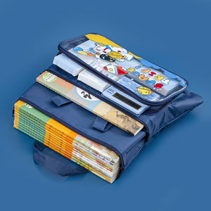 Sac de tutorat d'art en toile de grande capacité pour les élèves du primaire sac à dos pour garçon Style fermeture éclair pour les devoirs dossier de papiers d'examen - Product Image 3