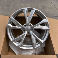 Jantes de voiture en alliage d'aluminium forgé de haute qualité de 19, 20 et 21 pouces, couleur argent, avec couvercles noirs, adaptées aux berlines Audi