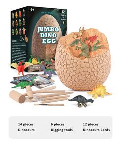 Arqueología, paleontología, ciencia educativa, <span class=keywords><strong>huevo</strong></span> <span class=keywords><strong>de</strong></span> <span class=keywords><strong>dinosaurio</strong></span> <span class=keywords><strong>gigante</strong></span> para excavar, <span class=keywords><strong>huevo</strong></span> con 12 juguetes <span class=keywords><strong>de</strong></span> dinosaurios diferentes para niños - Product Image 5