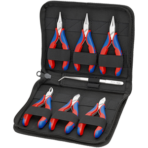 Jeu de pinces électroniques 7 pièces 215 mm pour travaux de précision sur composants - Product Image 1
