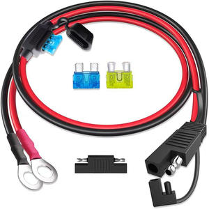 Konektor Baterai SAE 1.5 Meter 16 AWG Ring Terminal <span class=keywords><strong>Harness</strong></span> 15A Fuse Penutup Tahan Cuaca 12-24V DC Konduktor Tembaga Murni PVC - Product Image 3