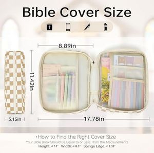 Étui de <span class=keywords><strong>Bible</strong></span> en velours côtelé personnalisé avec fermeture éclair et poignée, accessoires pour l'étude de la <span class=keywords><strong>Bible</strong></span>, cadeaux chrétiens pour femmes - Product Image 2