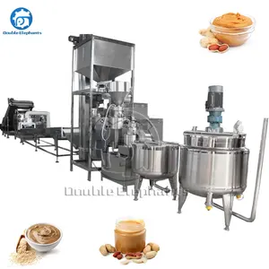 Maquinaria completa para hacer mantequilla de maní/línea de producción automática de Tahini de sésamo y mantequilla de maní industrial