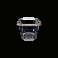 Conteneur alimentaire carré transparent en PET de qualité alimentaire avec couvercle inviolable