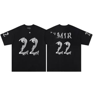 Vêtements de couple décontractés amples à imprimé lettres classiques, marque Amirys, 100 % coton, style hip-hop urbain, pour hommes et femmes - Product Image 1