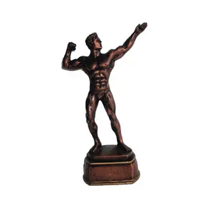 Polyresin bronze male figurine body building sport trophy