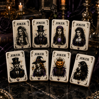 Midnight Haunted Mansion Ensemble de Mahjong Américain, Tuiles en Acrylique 4 couches, Thème Gothique Halloween, Cadeau de Collection pour Adultes
